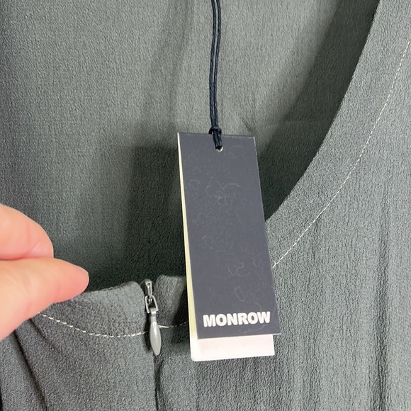 Monrow Revolve olive green pocketed zip jogger jumpsuit - Picture 5 of 7